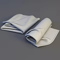 Soft Cotton Towels Neatly Folded and Rolled in Light Gray