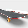 High Quality Skateboard Sports Equipment With Black White Deck And Orange Wheels 3d model