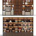 Wooden Storage Shelving Unit With Multiple Compartments Drawers And Decorative Items For Home Organization