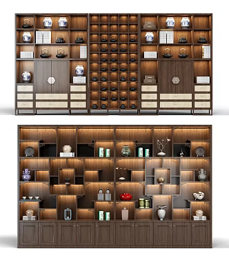 New Chinese Style Storage Cabinet Wine Cabinet Tea Cabinet 3d model