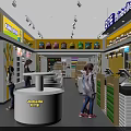 Jinbei Kids Specialty Store With Yellow White Interior Toys Display Counters And Shopping Customers