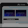 Modern Liemu Display Shelves with Fiber Optics Screens Bottom Display and Blue Lighting Accents