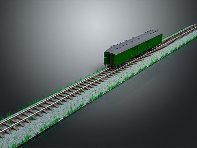 modern track vintage train rail transport train 3d model