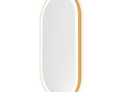Modern Elegant Oval Mirror with Gold Frame Wall Mounted for Home Decor 3d model
