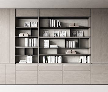 Modern bookcase decorative cabinet combination 3d model