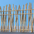 Golden Bamboo Fence Decorative Garden Ornament Structure For Outdoor Gardens