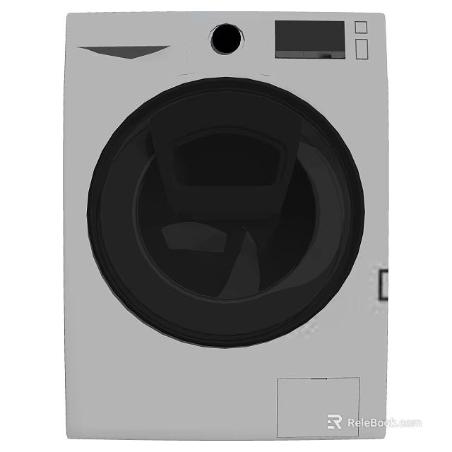 Modern Front Loading Washing Machine With Sleek Design And Digital Control Panel 3d model 