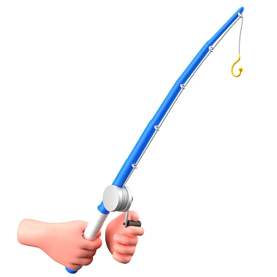 Decorative Ornament Combination Set With Blue Long Pole Hook And Hand Model Design 3d model