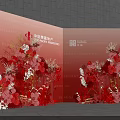 Elegant Floral Installation For Grand Opening Ceremony With Red Pink Flowers And Decorative Backdrop