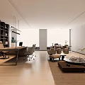 Spacious Modern Office Interior Design With Desks Computers White Chairs Industrial Ceiling And Natural Light