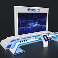 China Telecom 5G Exhibition Island with Large Screen Display Control Panel and Digital Interface