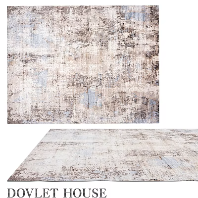 Square Rug With Abstract Beige Gray Blue Pattern And Artistic Vintage Texture 3d model