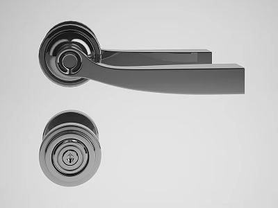 Metal component door handle stainless steel door handle 3d model