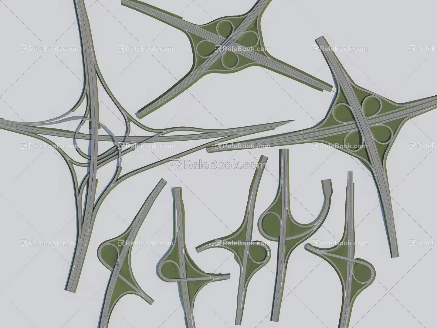 Interchange viaduct high-speed ramp 3d model