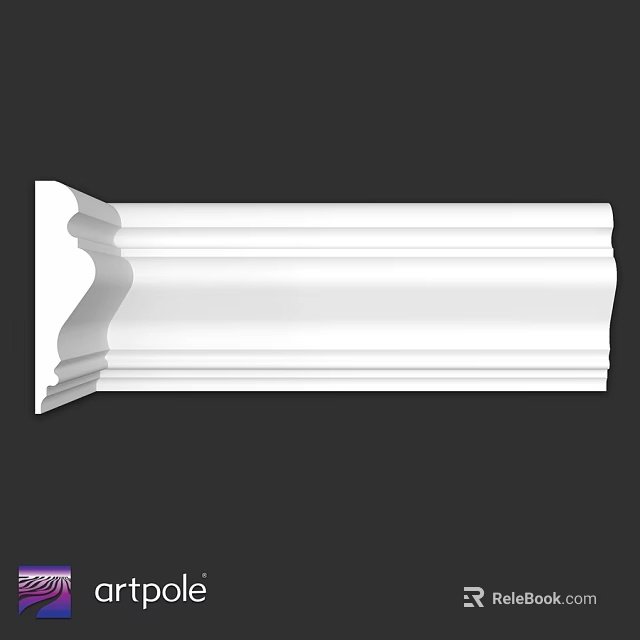 White Architectural Decorative Molding With Intricate Profiles And Smooth Surface 3d model 