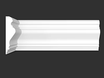White Architectural Decorative Molding With Intricate Profiles And Smooth Surface 3d model