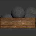 Multiple Shiny Silver Round Metal Balls in Wooden Storage Box
