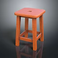 Simple Wooden Furniture Stool With Square Seat And Sturdy Legs Design