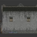 Traditional Chinese Architecture With Tiled Roofs White Walls and Hanging Clothes