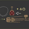 Exquisite Jewelry Collection Featuring Necklace Pendant Earrings Rings And Hairpin With Gemstone Accents