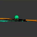 Vibrant Tennis Rackets With Orange Teal Handles Mesh Surface And Tennis Ball For Daily Use