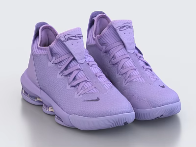 Lilac Nike Basketball Shoes With High Top And Air Cushion 3d model