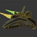 Futuristic Cosmic Spaceship With Sleek Aerospace Design And Illuminated Propulsion Elements