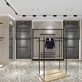 Modern Clothing Store Interior Design With Clothing Racks And Hanging Clothes