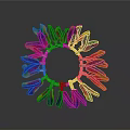 Colorful Decorative Ring With Petal Shaped Design And Metallic Center Accents
