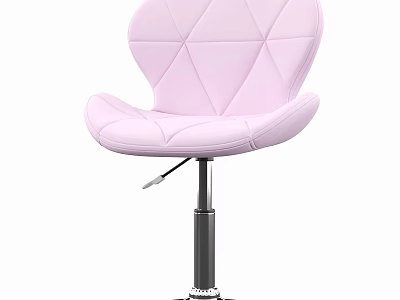 Modern Pink Leather Table and Chair Set With Geometric Pattern Design 3d model