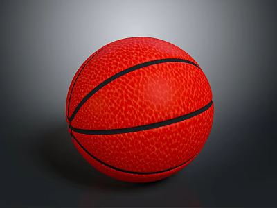 Red Textured Basketball With Black Lines For Daily Life Sports Use 3d model