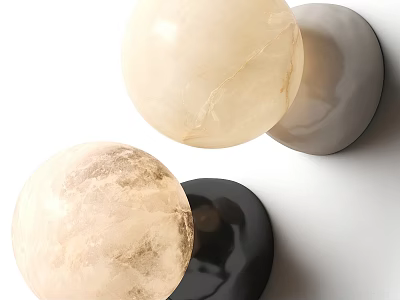 Minimalist Globe Wall Lamp With Beige And Black Finish For Home Decor 3d model