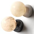 Minimalist Globe Wall Lamp With Beige And Black Finish For Home Decor