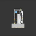 Industrial Machinery Setup With Pipeline System Valves Control Panel And Storage Tank