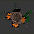 Enchanted Magic Staff With Purple Orb Wooden Shaft Vines And Green Accents