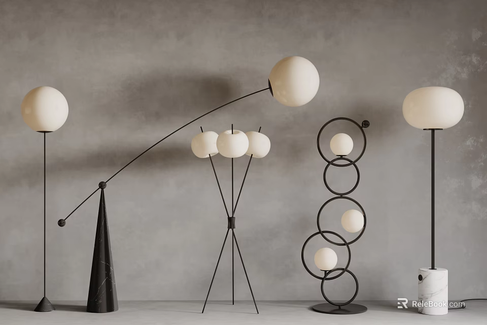 Modern Artistic Floor Lamps With Diverse Designs 3d model 