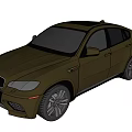 BMW X6 M Golden Sporty SUV With Sleek Design And Alloy Wheels