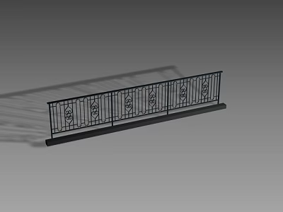 Sturdy Metal Fence With Ornate Decorative Patterns For Outdoor Balcony Railing Design 3d model