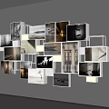 Creative Photo Wall Decor With Various Framed Photos And Irregular Arrangement
