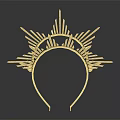 Golden Headband Fashion Accessory With Radiant Decorative Design For Elegant Look