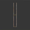 Industrial Steel Fence With Double Rail Structure And Rustic Rusty Surface For Outdoor Use