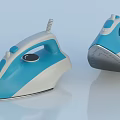 Blue And White Electric Irons With Ergonomic Handle Power Cord And Smooth Soleplate