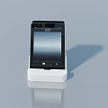 Modern Flat Door Digital Device With White Base And Black Screen 3d model