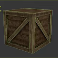 Sturdy Wooden Crate With Cross Slats And Natural Wood Grain Texture