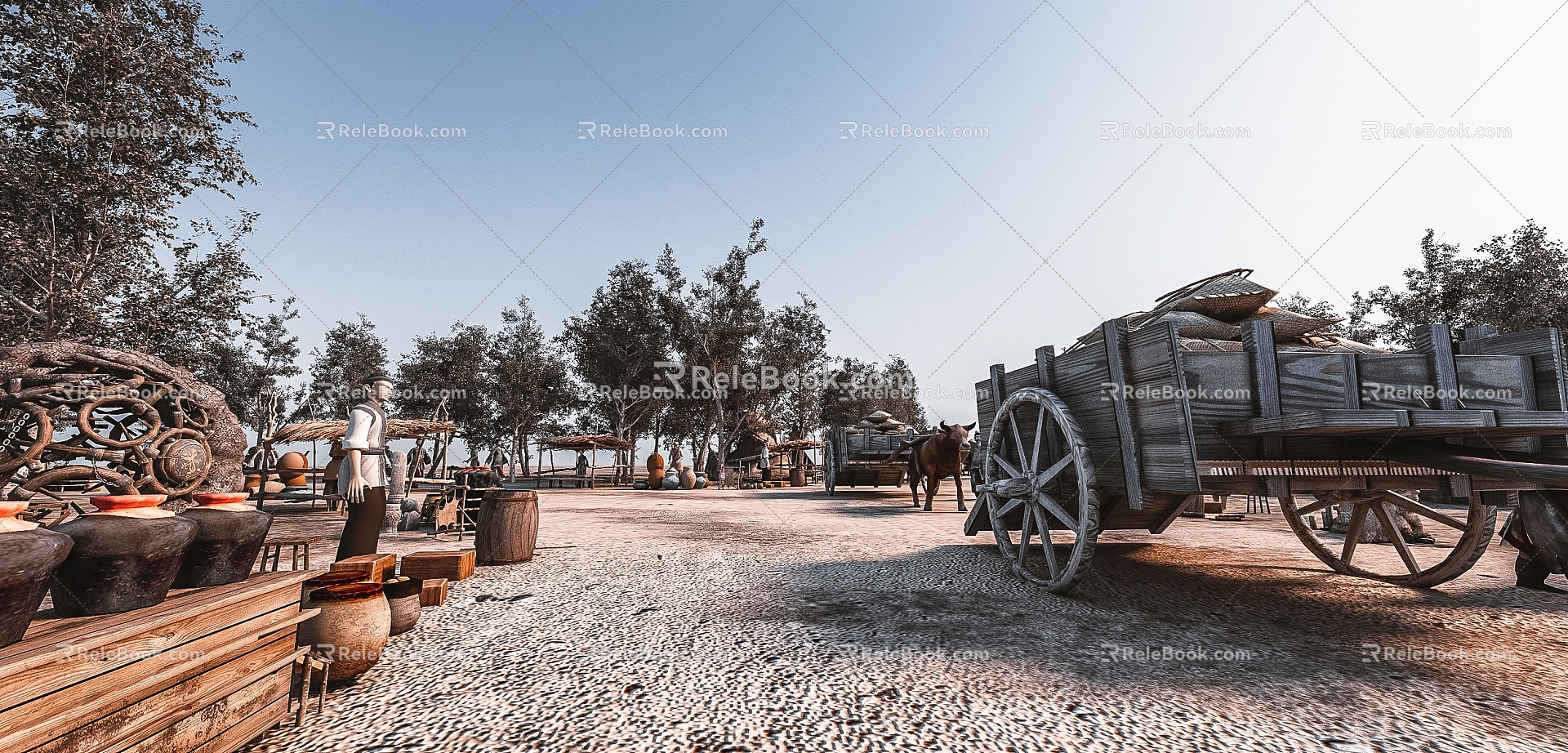 Ancient Trader Ancient Bazaar Ancient Trader Chinese Street 3d model