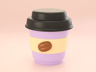 Cartoon Coffee Cup Drink 3d model