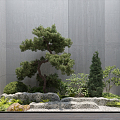 New Chinese style landscape sketch courtyard landscape 3d model