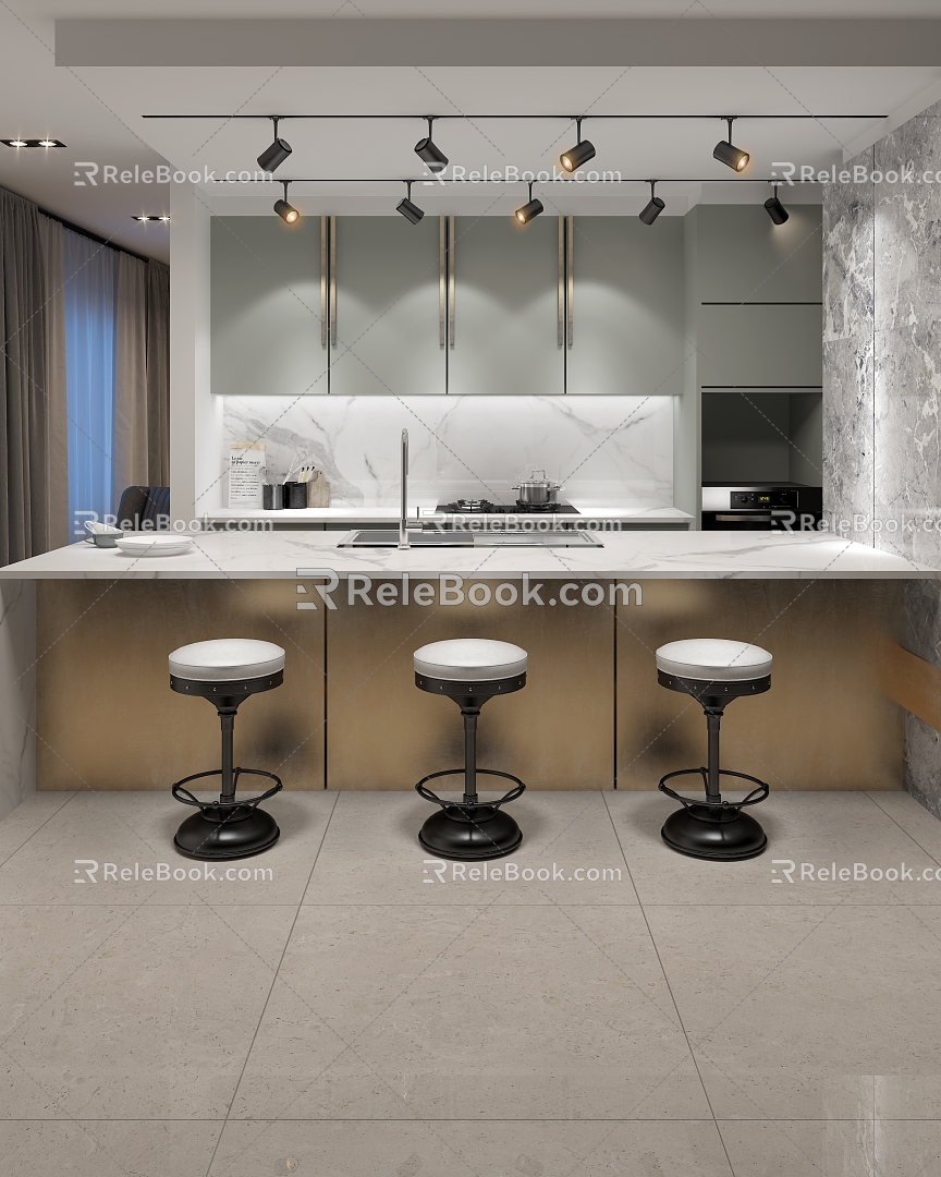 Modern Kitchen Cabinets 3d model