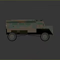 Military Wheeled Tank With Green And Brown Camouflage Paint And Windows