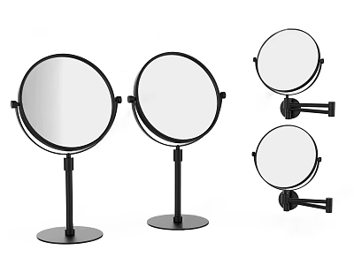 Stylish Round Black Mirrors Tabletop And Wall Mounted Home Decor Designs 3d model
